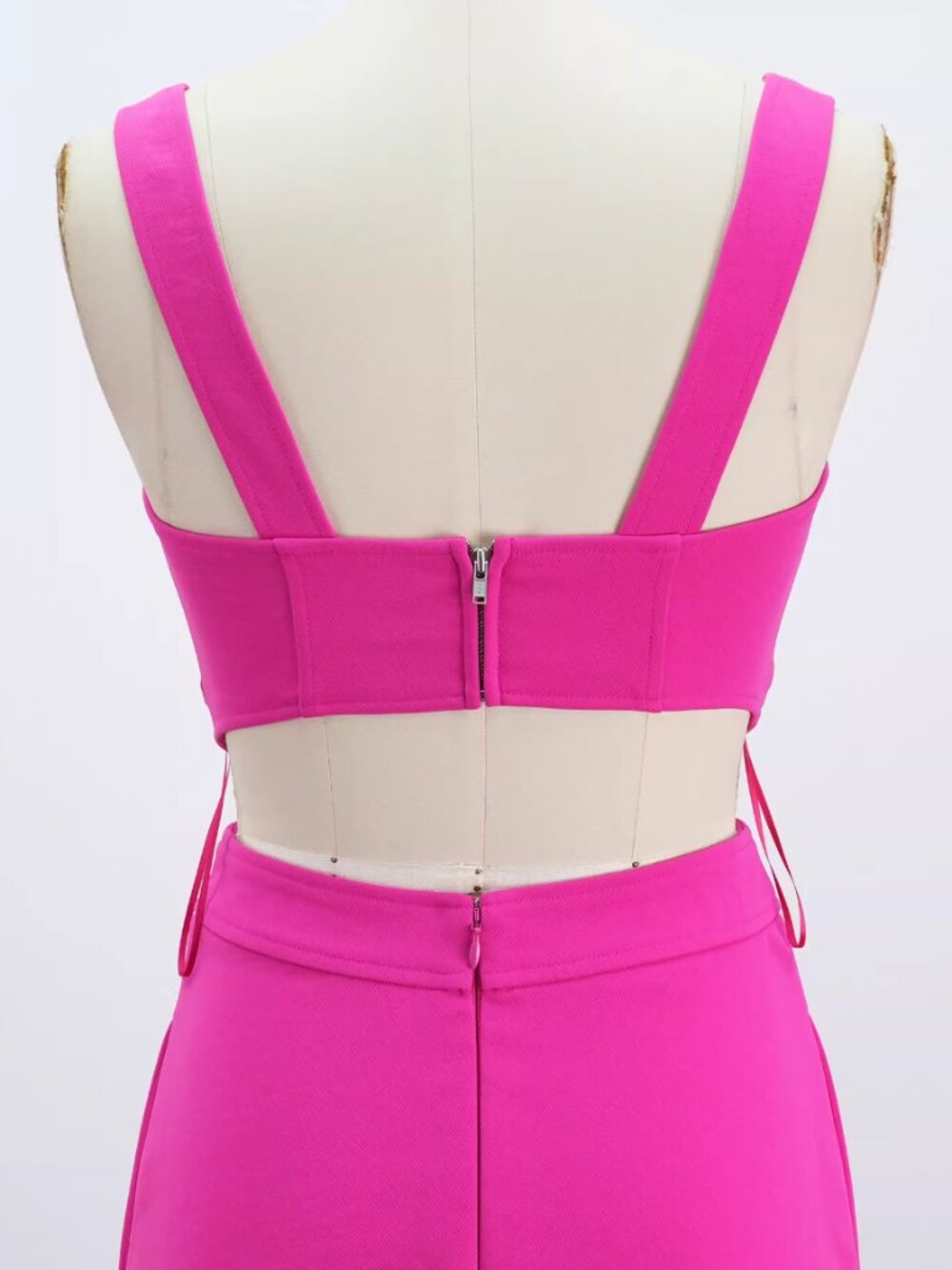 REISS Dina Waisted Midi Dress 0/4/6/8 Raspberry Pink Classic Party - Picture 10 of 11
